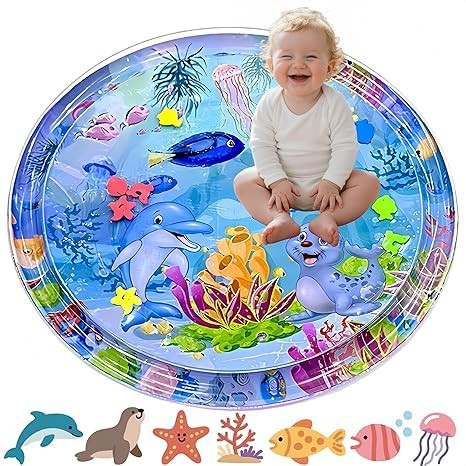 Round Baby Water Play Mat: Sensory & Motor Skill Development Toy for Toddlers
