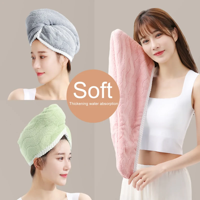 Quick-Dry Microfiber Hair Turban Wrap for Women - Super Absorbent Double-Layer Hair Towel with Dual Elastic Bands for Fast Drying | ড্রাই হেয়ার টারবান চুল শুকানোর জন্য একটি অসাধারণ পণ্য