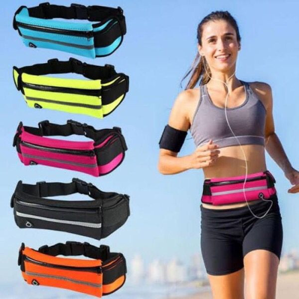 Reflective Waterproof Running Belt & Waist Bag - পুরুষ ও মহিলাদের জন্য ফোন হোল্ডারসহ